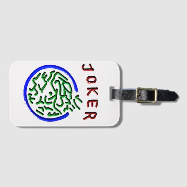 Mah Jongg White Joker Luggage Tag (Front Horizontal)