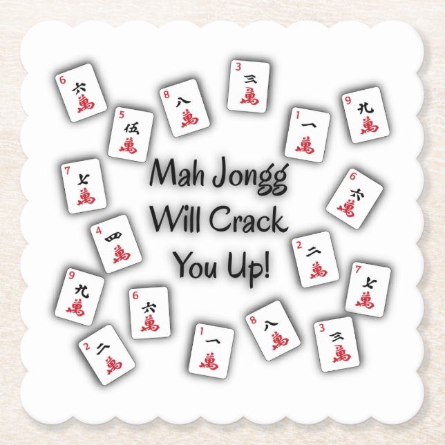 Mah Jongg Will Crack You Up Coaster (Front)