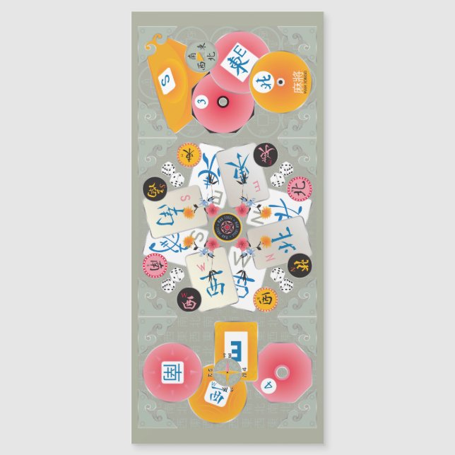 Mah Jongg Winds Magnet Card (Front)