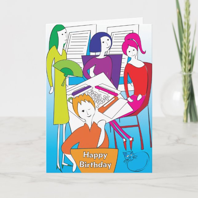 Mah Jongg Yes Birthday Card (Front)