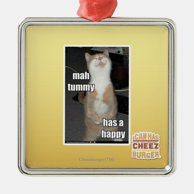Mah tummy has a happy metal tree decoration (Front)