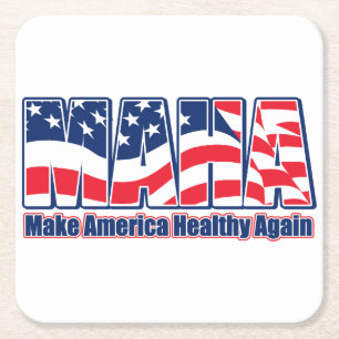 MAHA Make America Healthy Again Square Paper Coaster