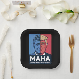 MAHA Make America Healthy Again Trump 2024 Paper Plate