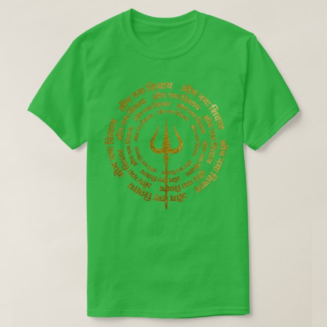 Maha Shivaratri Wishes with God Shiva Trident T-Shirt (Design Front)