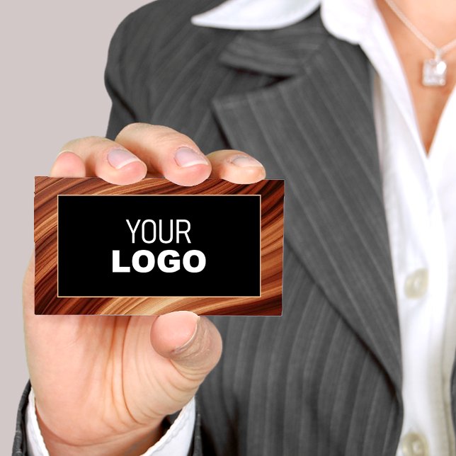 Mahaghoni Wooden Wood Style Frame Logo Template Business Card (Creator Uploaded)