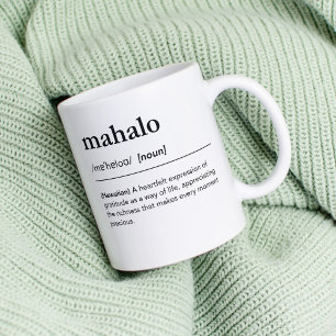 Mahalo definition hawaiian word dictionary  coffee mug