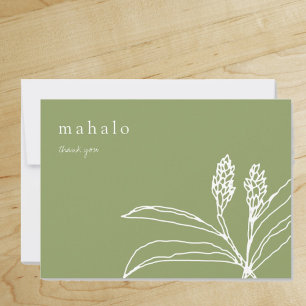 mahalo   floral   tropical   green   thank you card