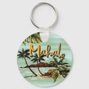 Mahalo Hawaiian Island Keychain
