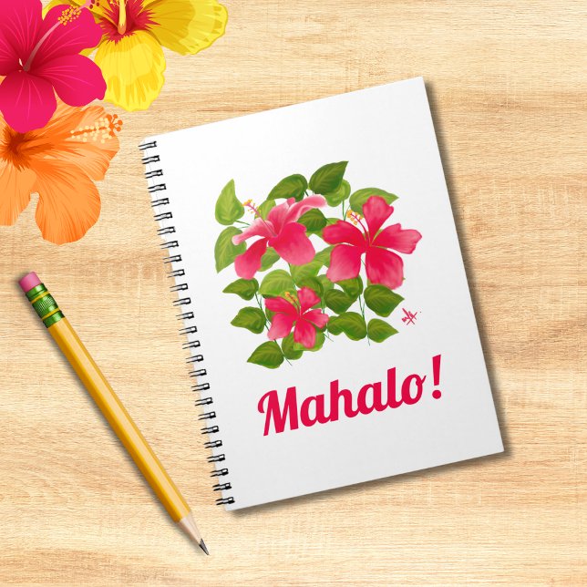 Mahalo! Pink Hawaiian Hibiscus Painting Notebook (Creator Uploaded)