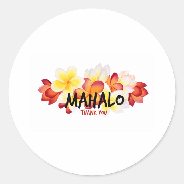 Mahalo Plumeria Classic Round Sticker (Front)