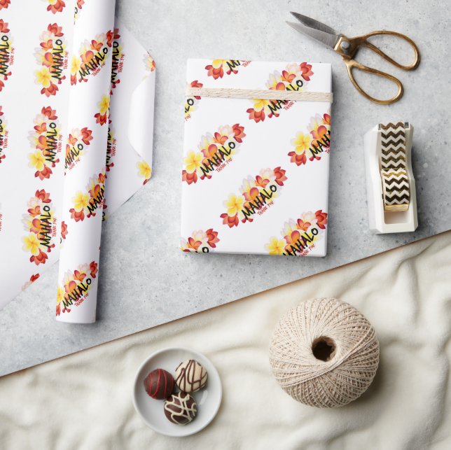 Mahalo Plumeria Wrapping Paper (Crafts)