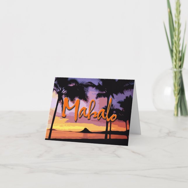 Mahalo Sunset Notecard (Front)