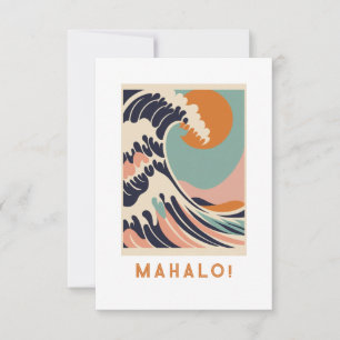 Mahalo thank you card, Great wave