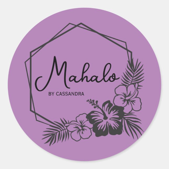 Mahalo thank you customisable Hawaiian  sticker (Front)