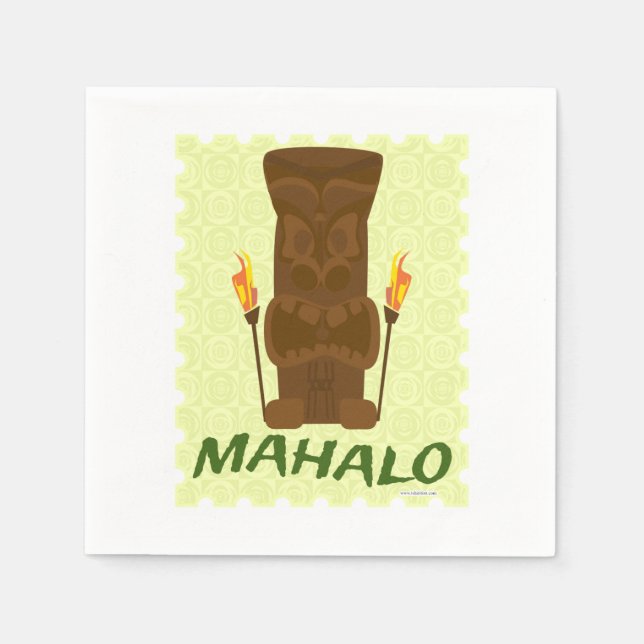 Mahalo Tiki God Napkin (Front)