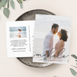 Mahalo Wedding Photo Thank You Postcard
