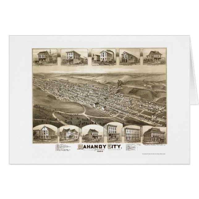 Mahanoy City, PA Panoramic Map - 1889 (Front Horizontal)