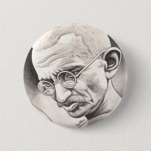 Mahatma Gandhi 6 Cm Round Badge