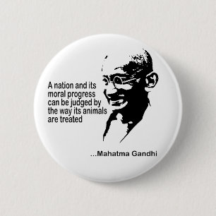Mahatma Gandhi Animal Rights 6 Cm Round Badge