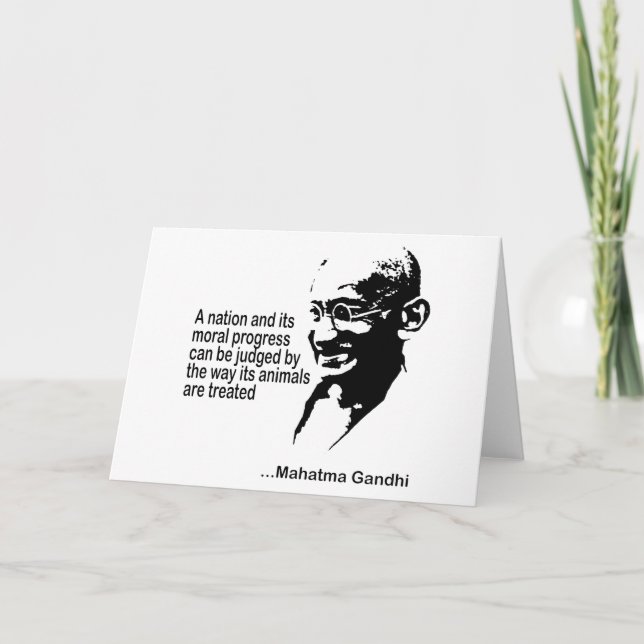 Mahatma Gandhi Animal Rights Holiday Card (Front)
