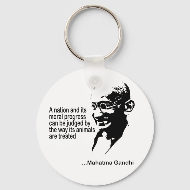 Mahatma Gandhi Animal Rights Key Ring (Front)