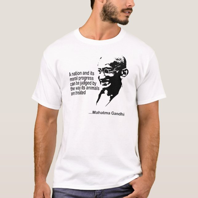 Mahatma Gandhi Animal Rights T-Shirt (Front)
