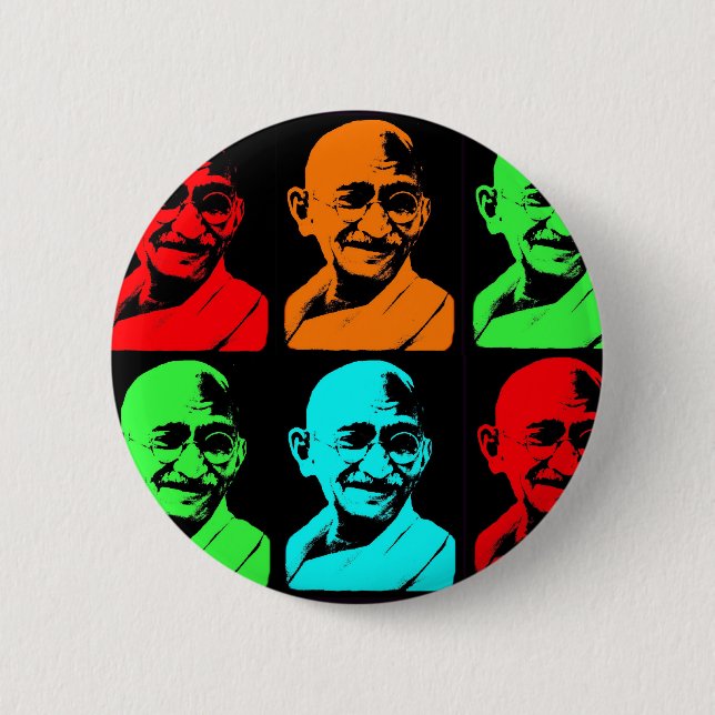 Mahatma Gandhi Collage 6 Cm Round Badge (Front)