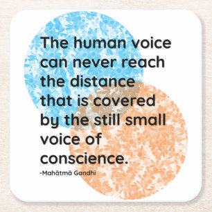 Mahatma Gandhi Conscience Quotes Square Paper Coaster