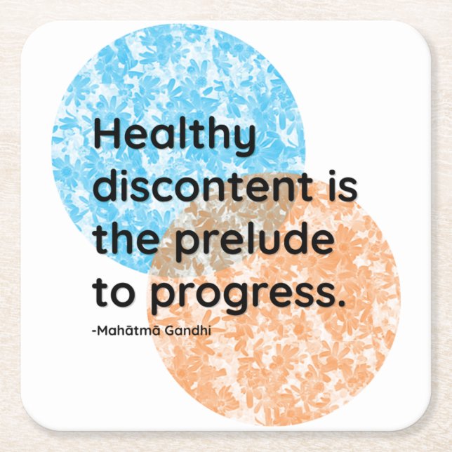 Mahatma Gandhi Discontent Quotes Square Paper Coaster (Front)