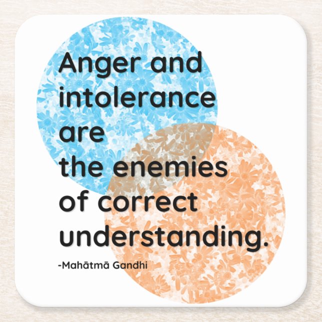 Mahatma Gandhi Enemies Quotes Square Paper Coaster (Front)