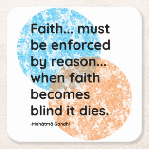 Mahatma Gandhi Faith Quotes Square Paper Coaster