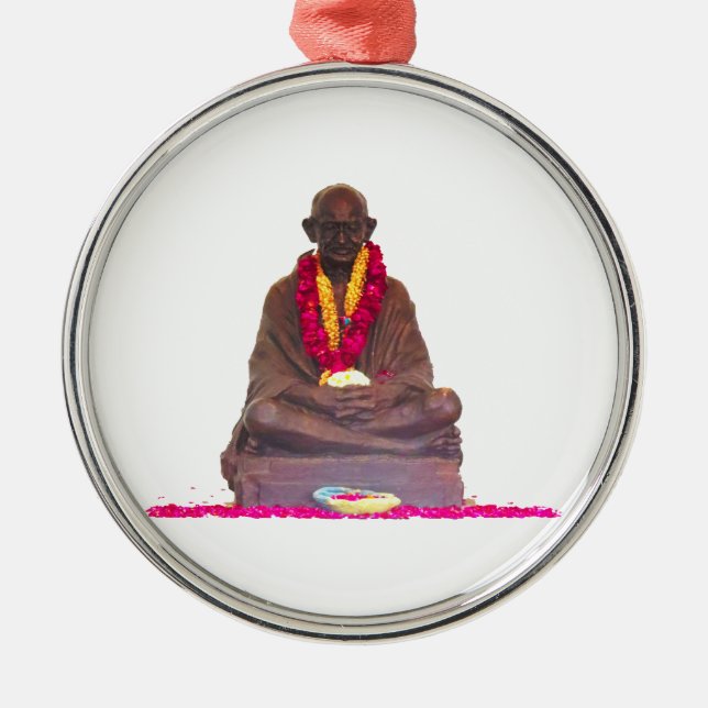 Mahatma GANDHI Father of Nation India Metal Ornament (Front)