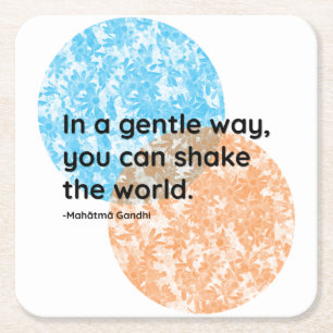 Mahatma Gandhi Gentle Quotes Square Paper Coaster