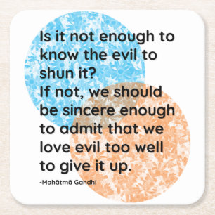 Mahatma Gandhi Give It Up Quotes Square Paper Coaster