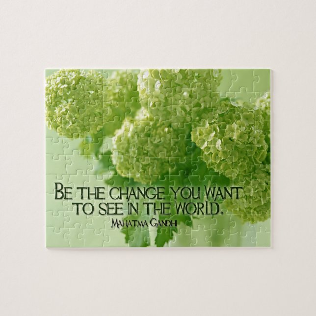 Mahatma Gandhi Inspirational Quote "Be the change" Jigsaw Puzzle (Horizontal)