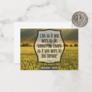 Mahatma Gandhi Inspirational Quote "Live" Card