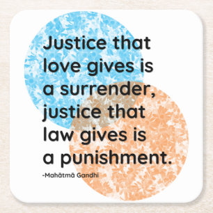 Mahatma Gandhi Justice Quotes Square Paper Coaster