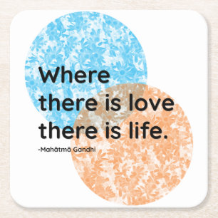 Mahatma Gandhi Love Live Quotes Square Paper Coaster