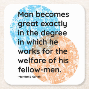 Mahatma Gandhi Man Quotes Square Paper Coaster