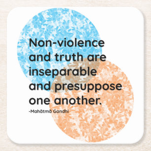 Mahatma Gandhi Non-violence Truth Quotes Square Paper Coaster