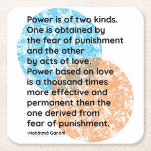 Mahatma Gandhi Power Quotes Square Paper Coaster