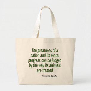 Mahatma Gandhi Quote Large Tote Bag