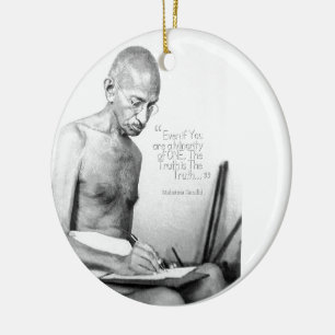 Mahatma Gandhi Quote, Minority of One, Truth Ceramic Tree Decoration