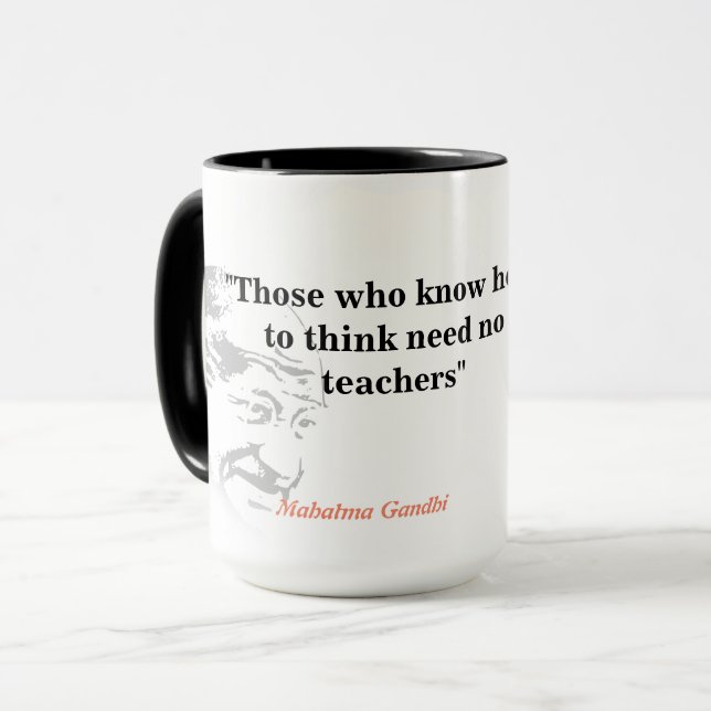 Mahatma Gandhi Quote On Thinking Mug (Front Left)