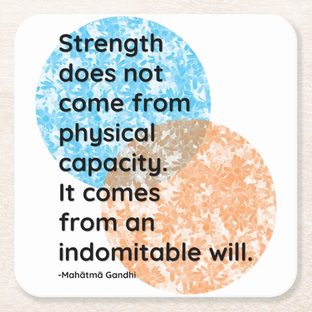 Mahatma Gandhi Strength Quotes Square Paper Coaster (Front)