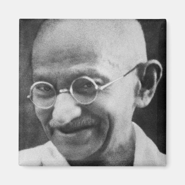 Mahatma Ghandi Portrait Photograph Magnet (Front)