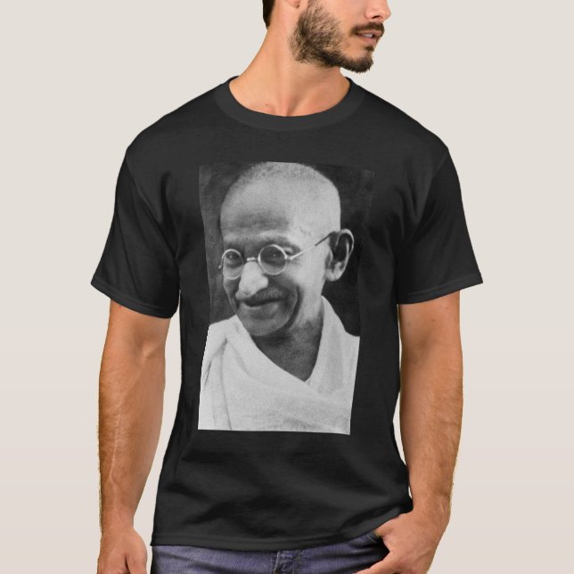 Mahatma Ghandi Portrait Photograph T-Shirt (Front)