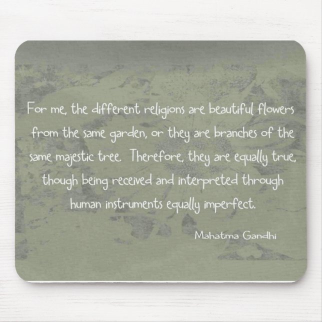 Mahatma Ghandi Quote Mouse Pad (Front)