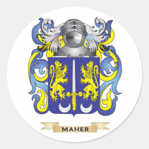 Maher Coat of Arms (Family Crest) Classic Round Sticker