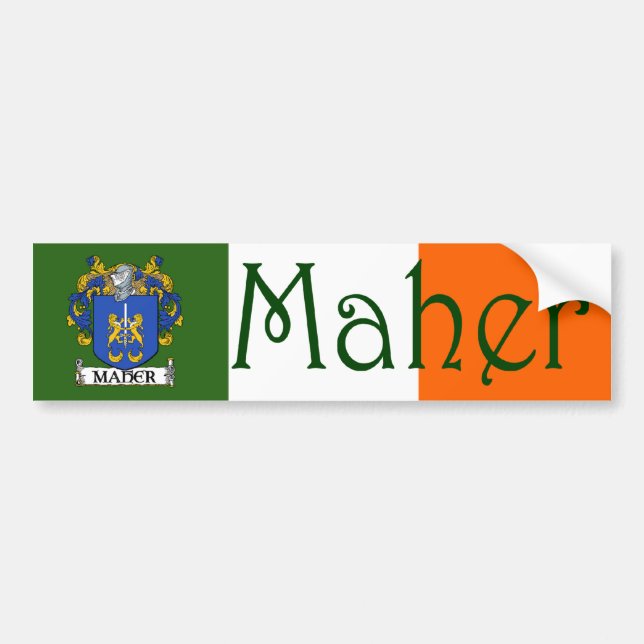 Maher Coat of Arms Flag Bumper Sticker (Front)